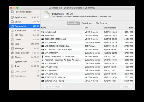 how to clean out disc space on mac